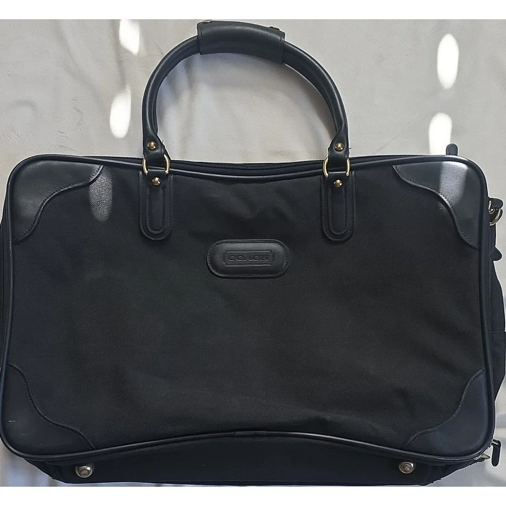 RARE AMAZING Vintage Coach Black Triple Level Carryall Suitcase Black